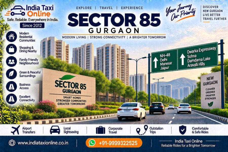 Sector 85 Gurgaon with modern residential towers, NH-48 and Dwarka Expressway connectivity
