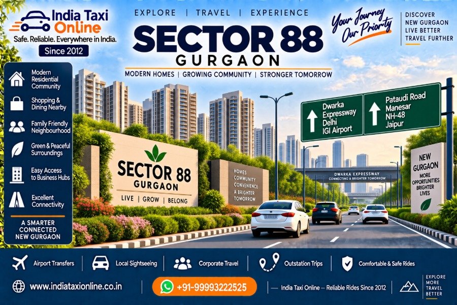 Sector 88 Gurgaon with modern residential communities, Dwarka Expressway and New Gurugram roads