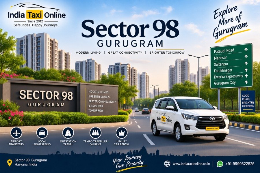 Sector 98 Gurugram with modern development, landscaped roads and New Gurugram surroundings