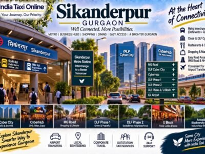 Sikanderpur Gurgaon with metro connectivity, local streets and DLF Cyber City skyline