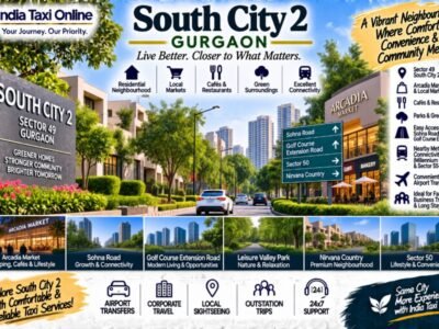 South City 2 Gurgaon with green residential streets, local markets and nearby city roads